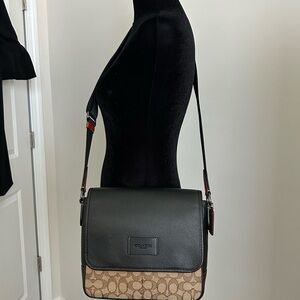 Coach Black and Brown Signature Shoulder Bag